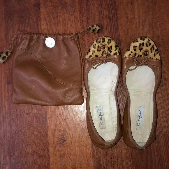 Bagllerina Flats Leopard Hair Cap Toe - Picture 1 of 6
